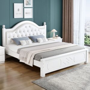 Classic White Panel Queen Bed Frame