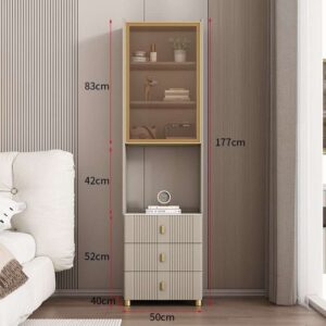 Tall Glass Display Cabinet with Storage