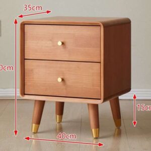 Mid-Century Wooden Nightstand with Drawers