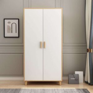 Minimalist White Two-Door Wardrobe