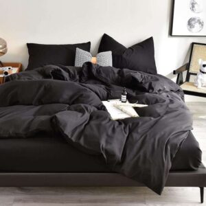 Solid Charcoal Grey Duvet Cover Set